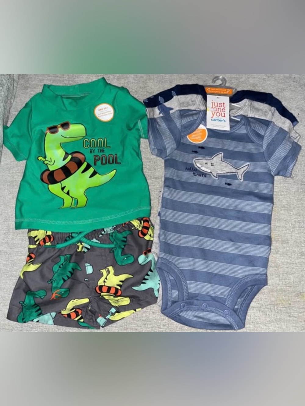 New! Carter's Swim Set & Shark Bodysuits